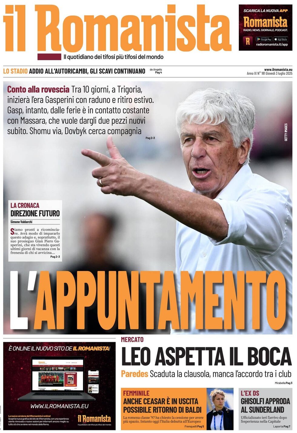 anteprima della prima pagina di Il Romanista