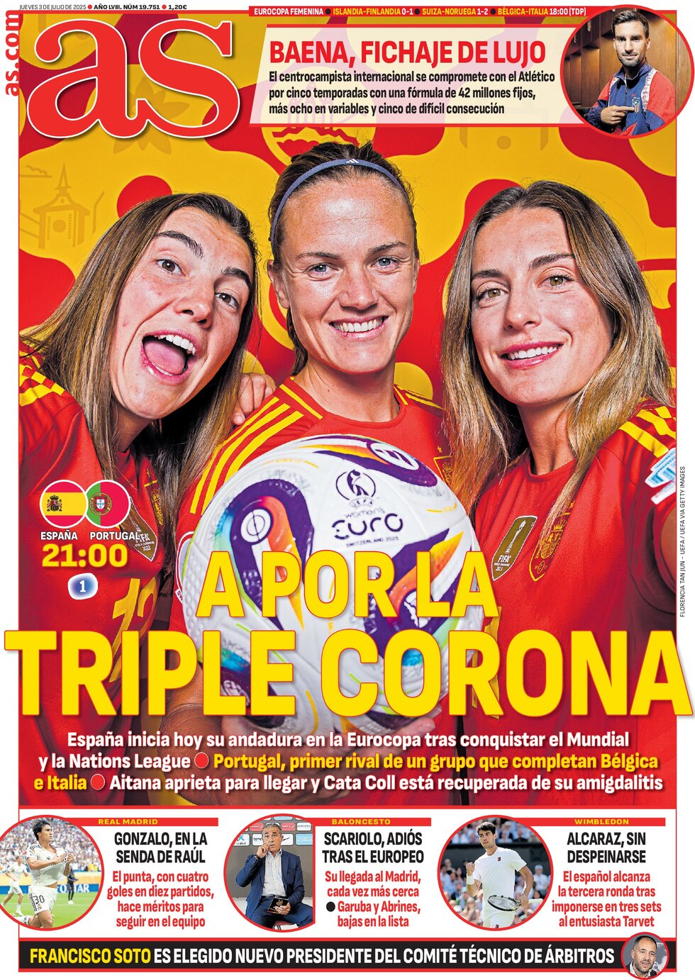 anteprima della prima pagina di AS (Madrid)