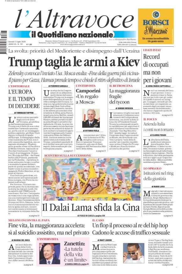 anteprima della prima pagina di il-quotidiano-del-sud-laltravoce del 03/07/2025