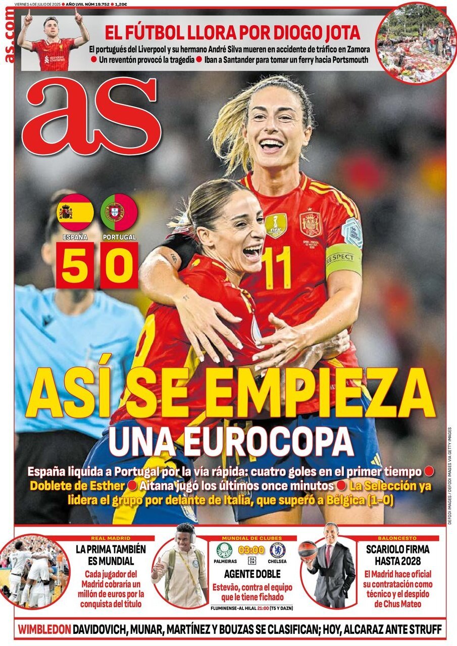 anteprima della prima pagina di as-madrid del 04/07/2025