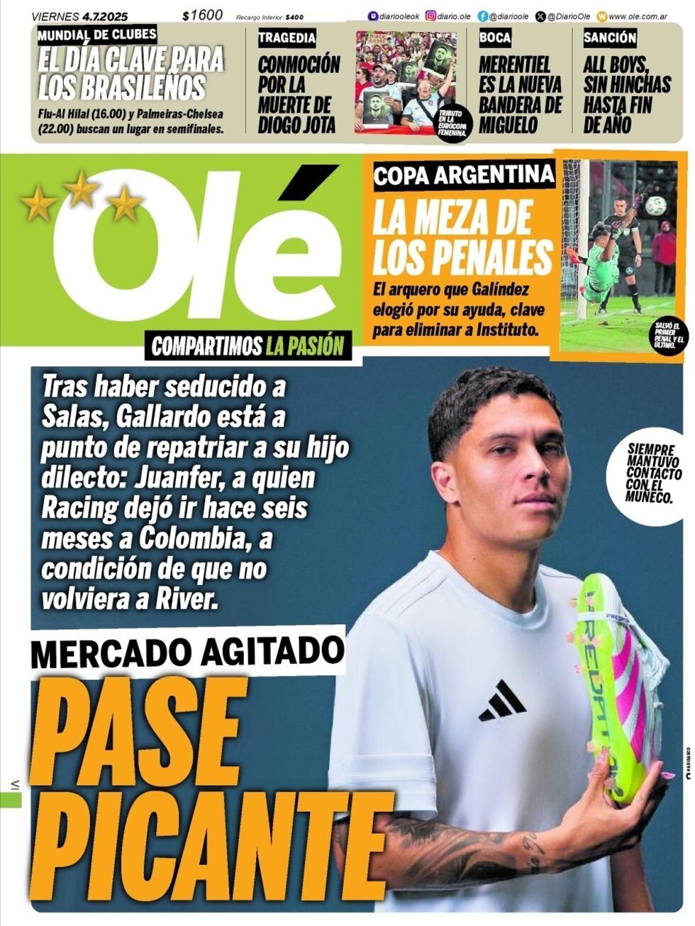 anteprima della prima pagina di ol del 04/07/2025