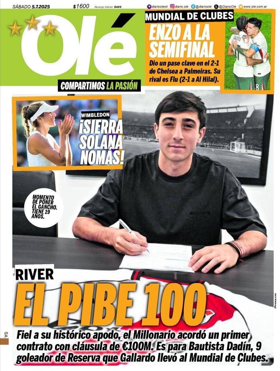 anteprima della prima pagina di ol del 05/07/2025