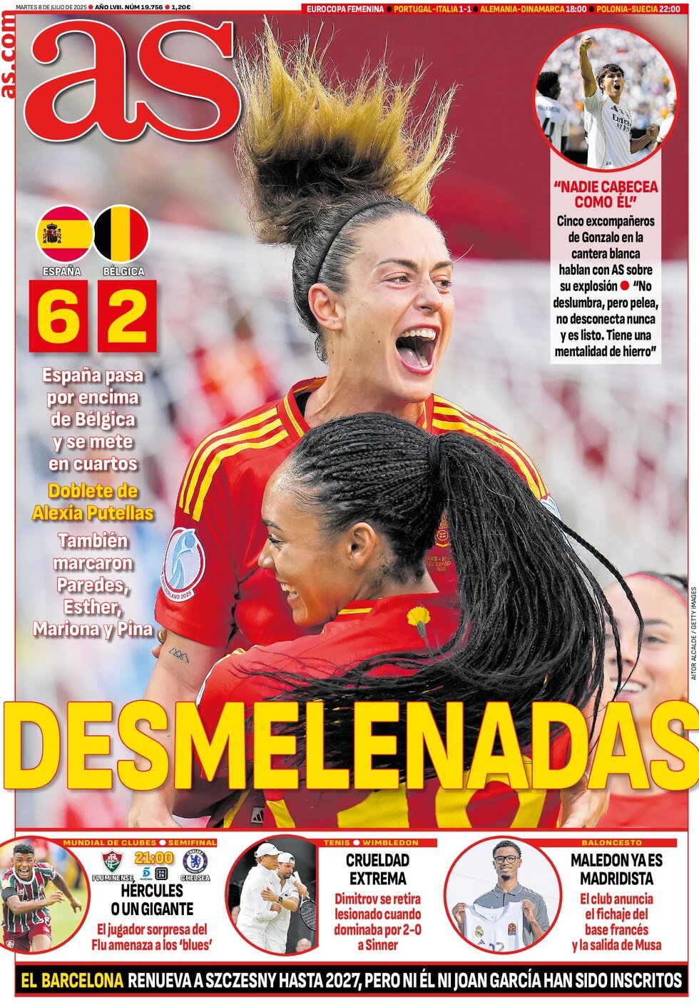 anteprima della prima pagina di as-madrid del 08/07/2025
