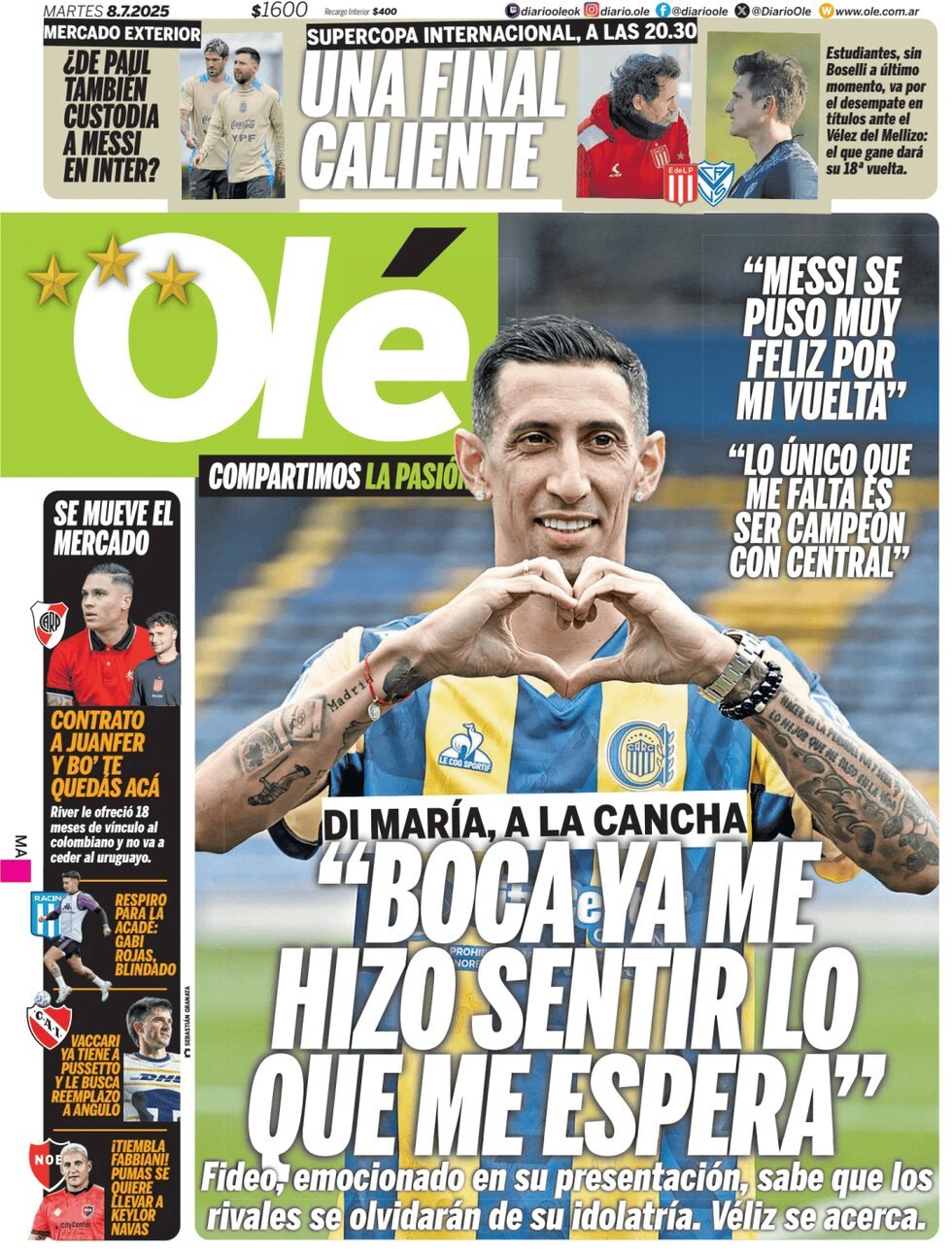 anteprima della prima pagina di ol del 08/07/2025
