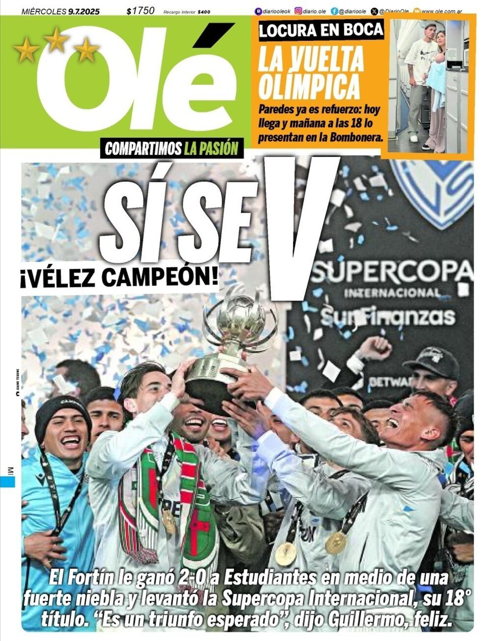 anteprima della prima pagina di ol del 09/07/2025