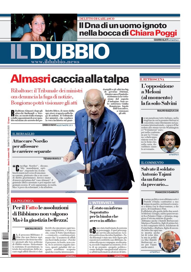 anteprima della prima pagina di Il Dubbio