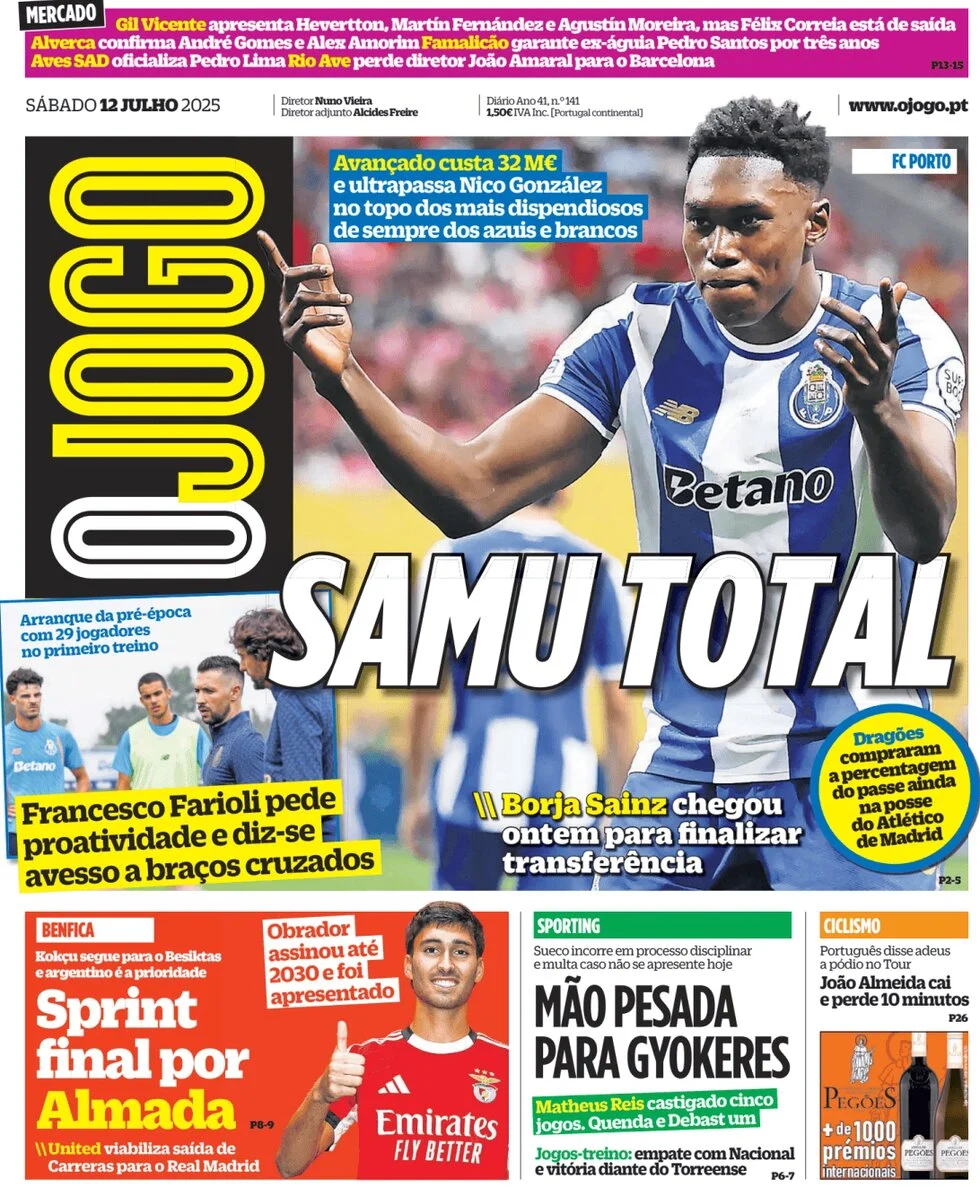 anteprima della prima pagina di O Jogo