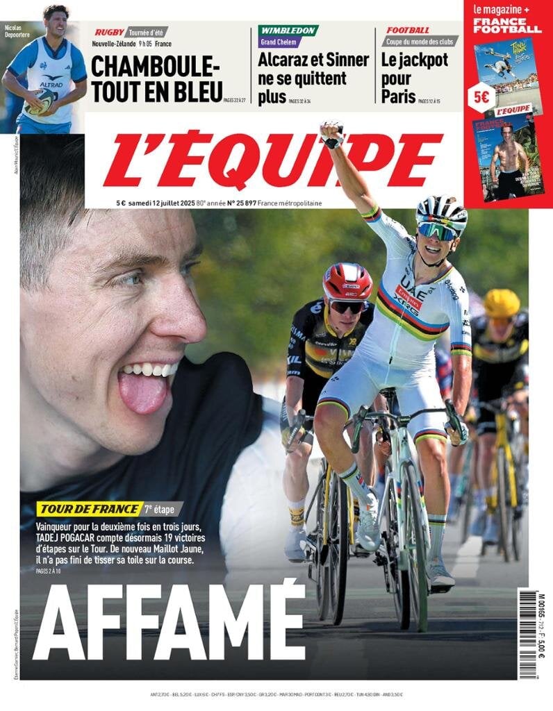anteprima della prima pagina di L'Equipe