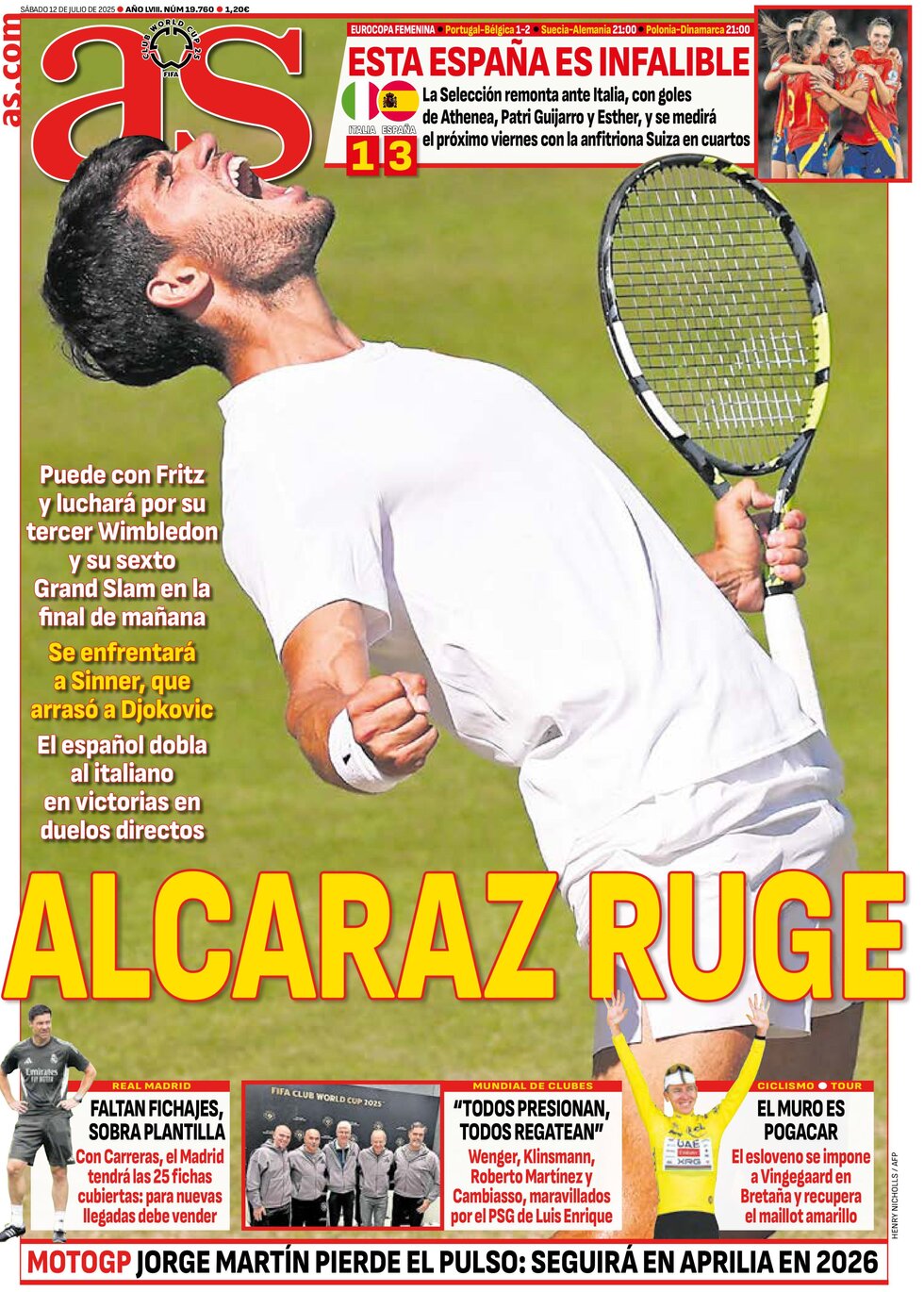 prima pagina - AS (Madrid) del 12/07/2025