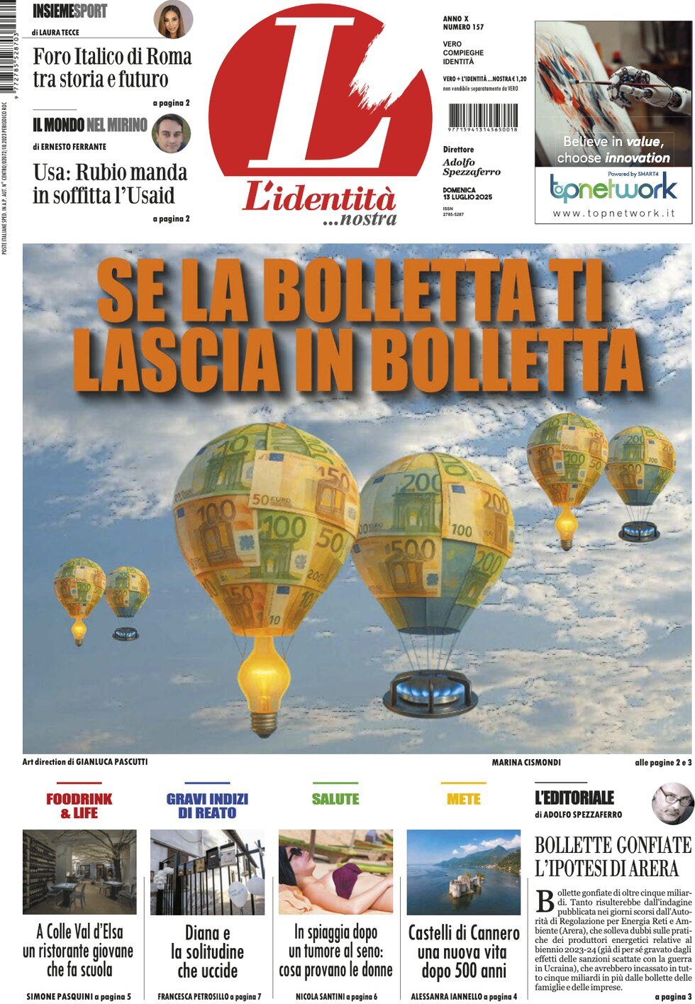 anteprima della prima pagina di lidentit del 13/07/2025