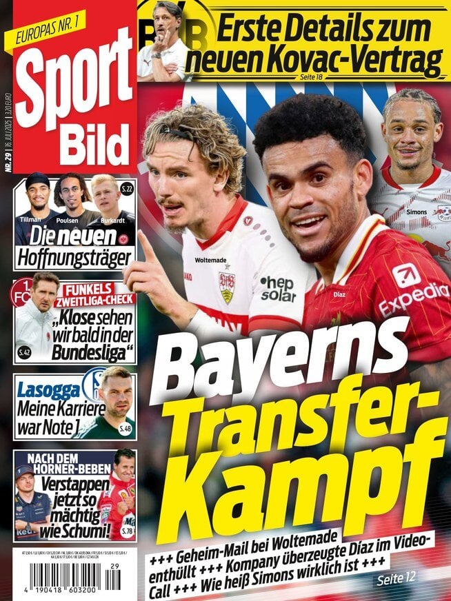 anteprima della prima pagina di Sport Bild
