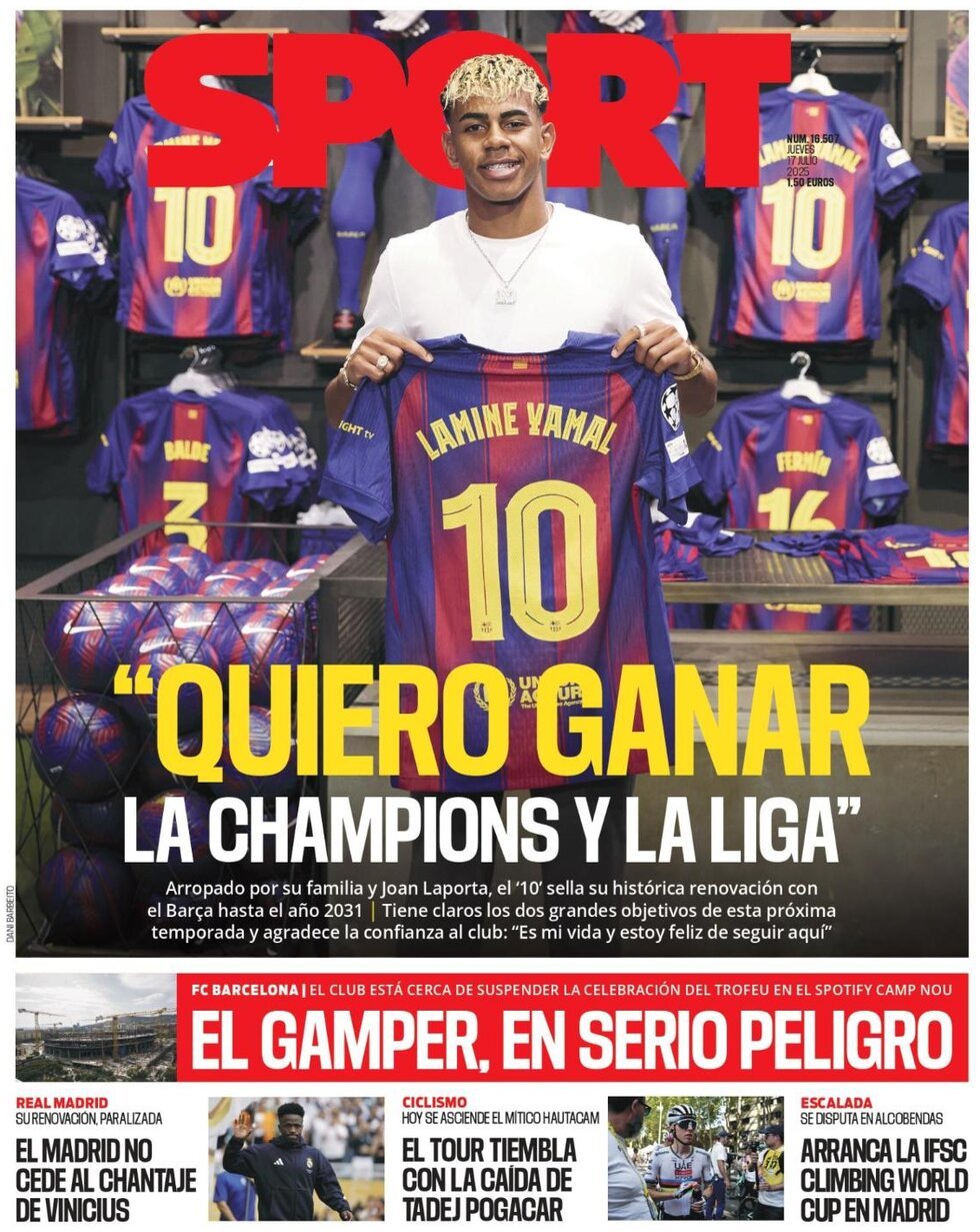 anteprima della prima pagina di SPORT (Barcelona)
