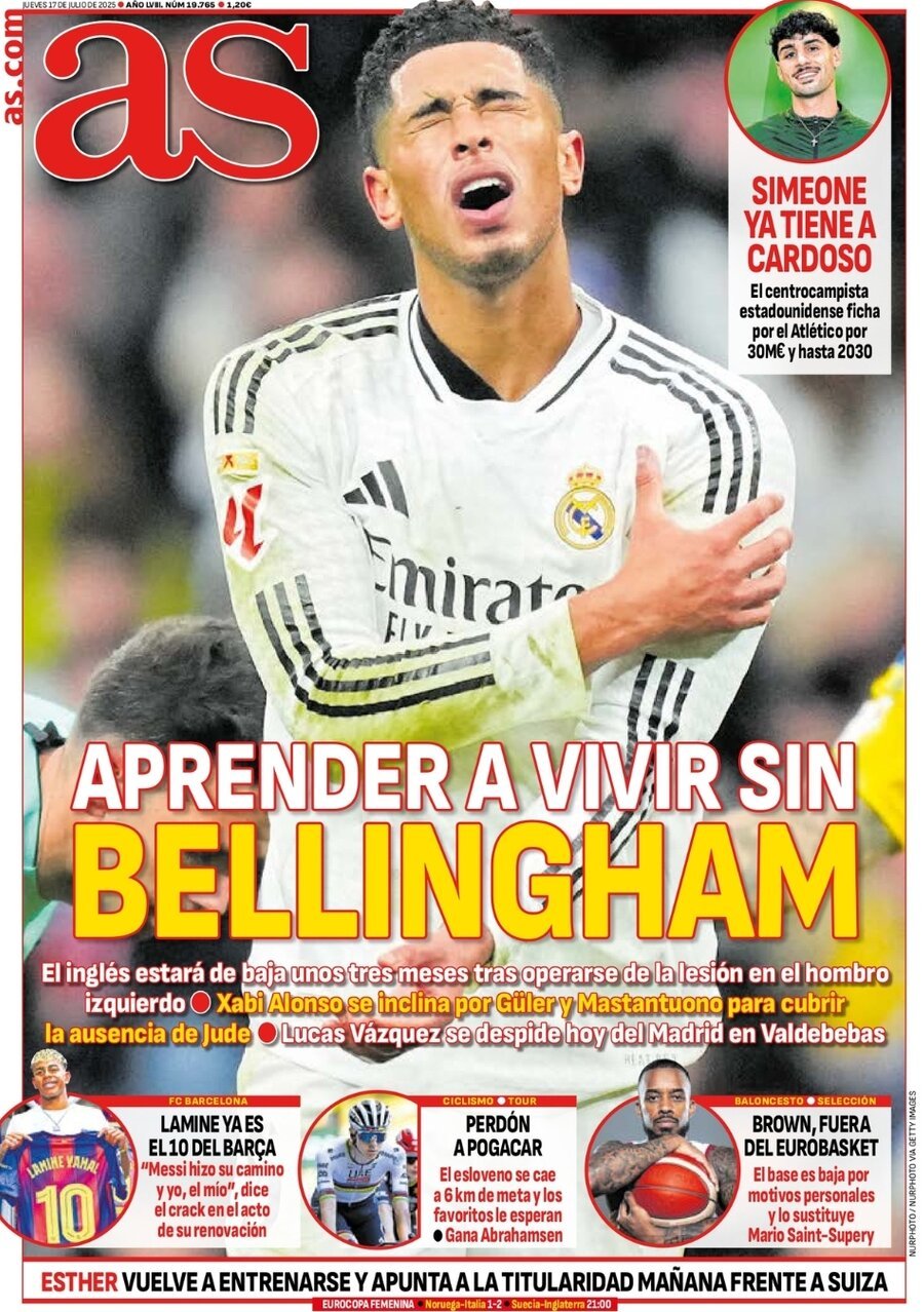anteprima della prima pagina di AS (Madrid)