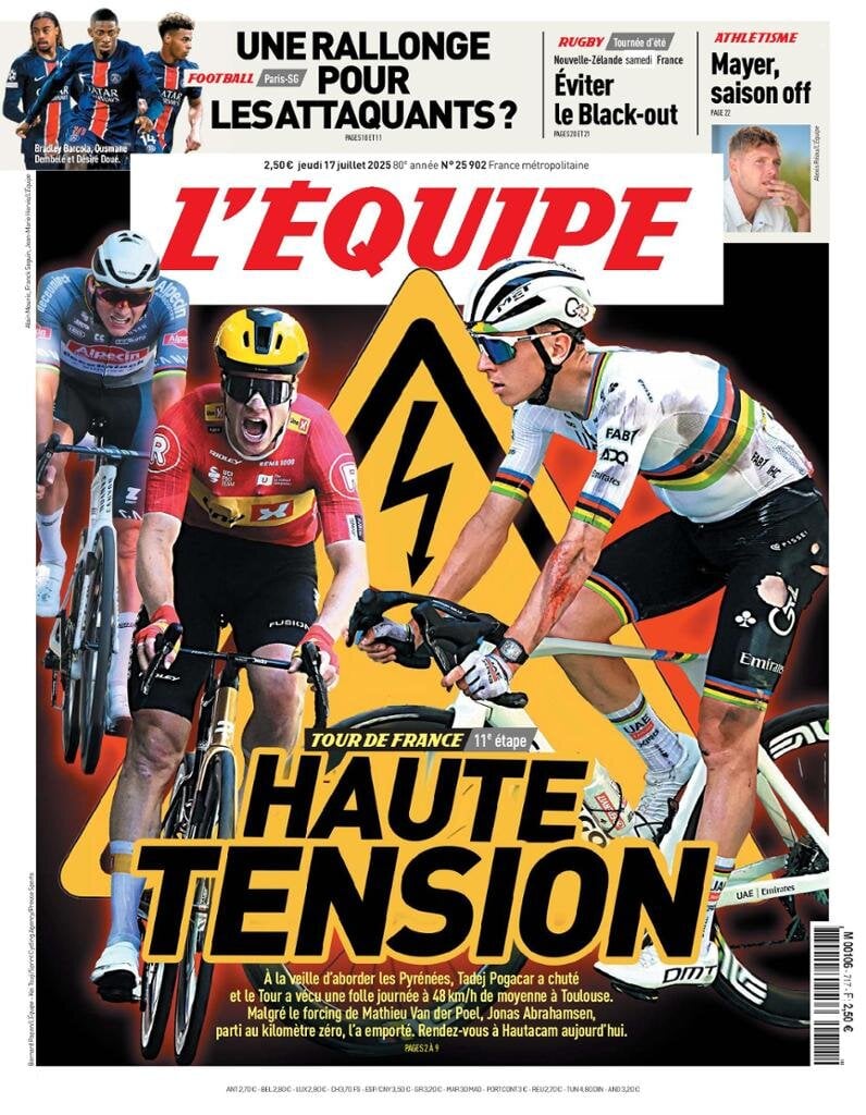 anteprima della prima pagina di L'Equipe
