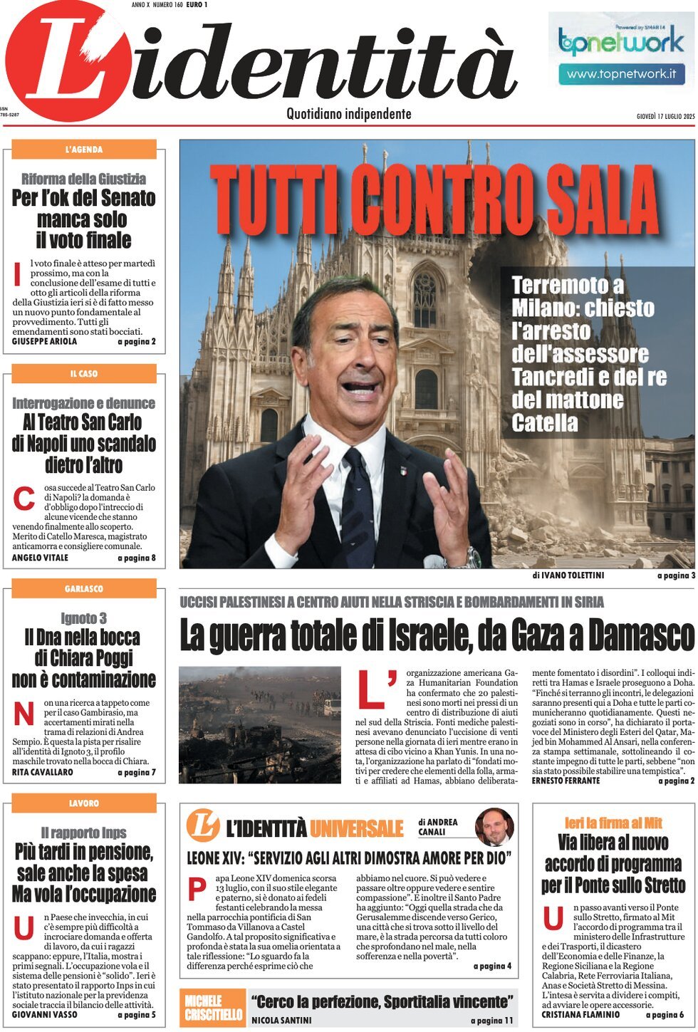 anteprima della prima pagina di L'Identità