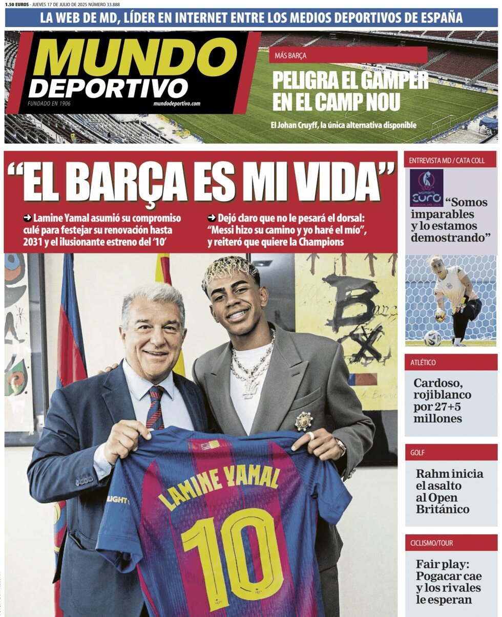 anteprima della prima pagina di Mundo Deportivo