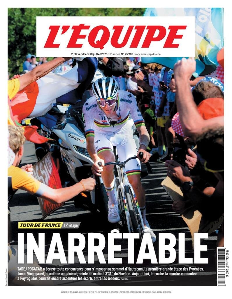 anteprima della prima pagina di L'Equipe