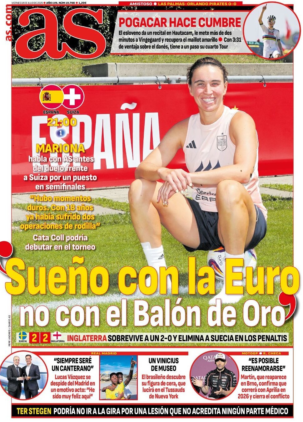 anteprima della prima pagina di AS (Madrid)
