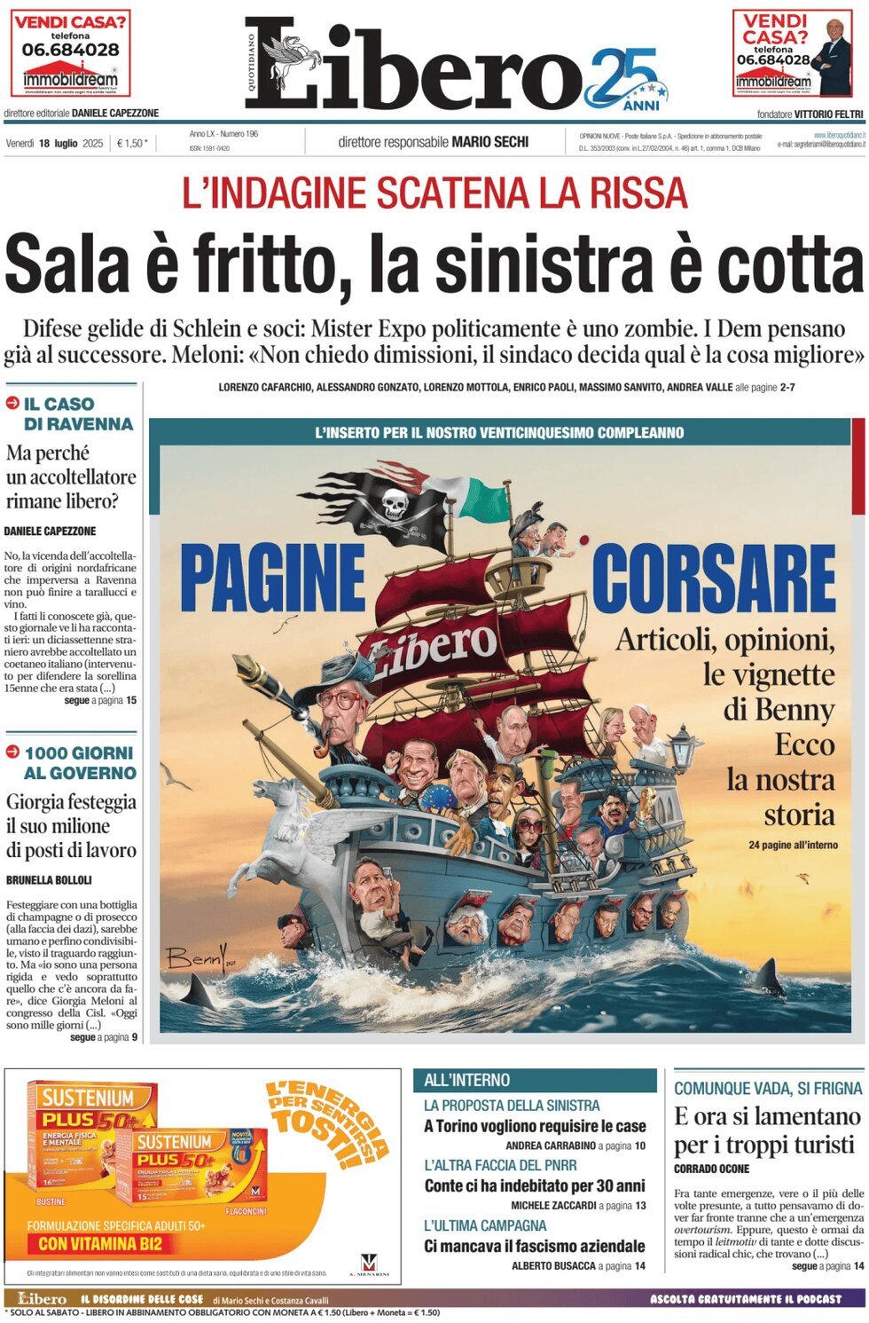 anteprima della prima pagina di Libero Quotidiano