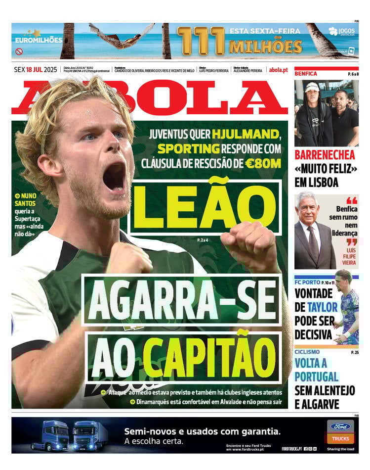 anteprima della prima pagina di A Bola