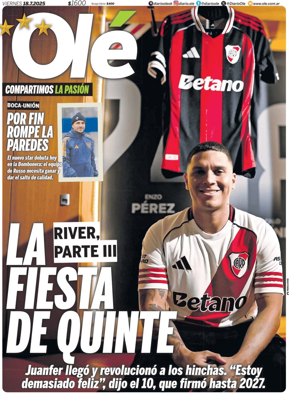 anteprima della prima pagina di Olé