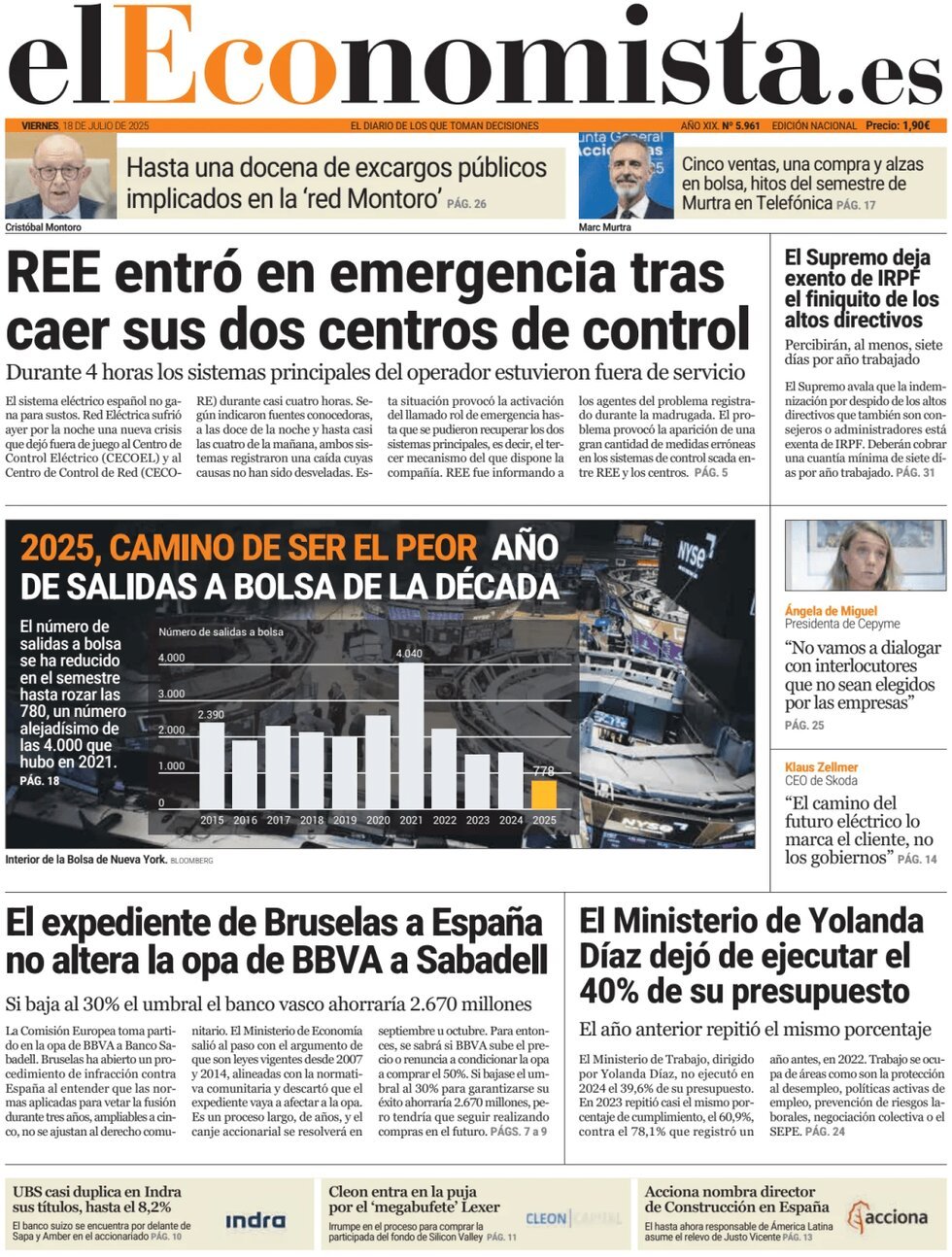 anteprima della prima pagina di El Economista