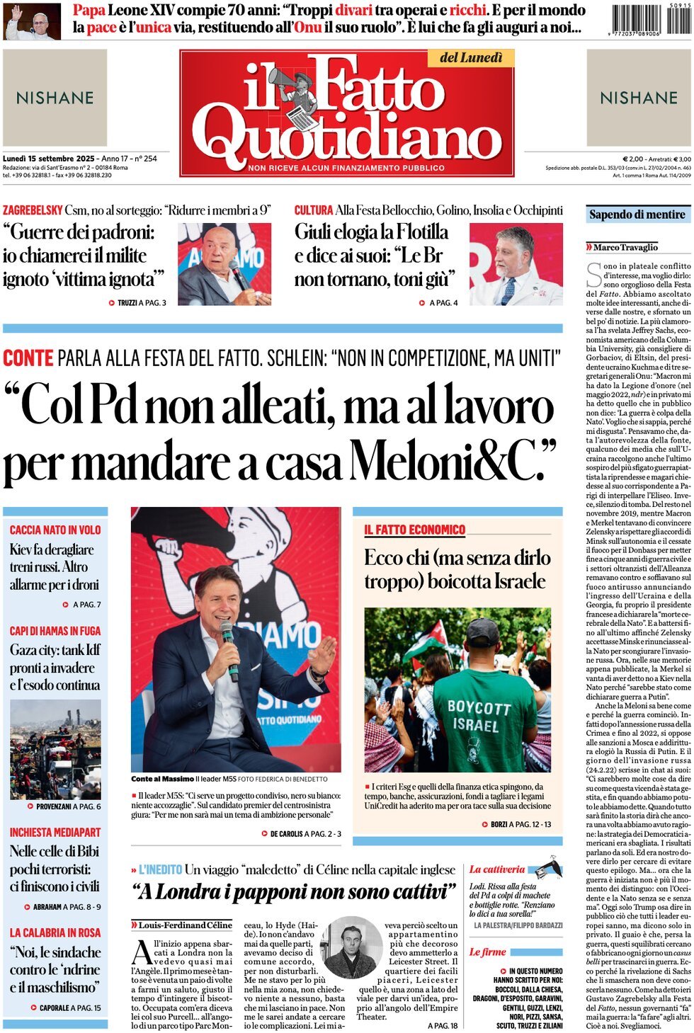 anteprima della prima pagina di Il Fatto Quotidiano