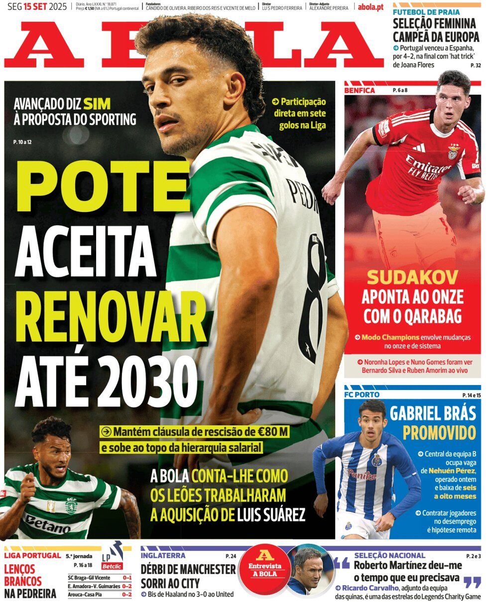 anteprima della prima pagina di A Bola