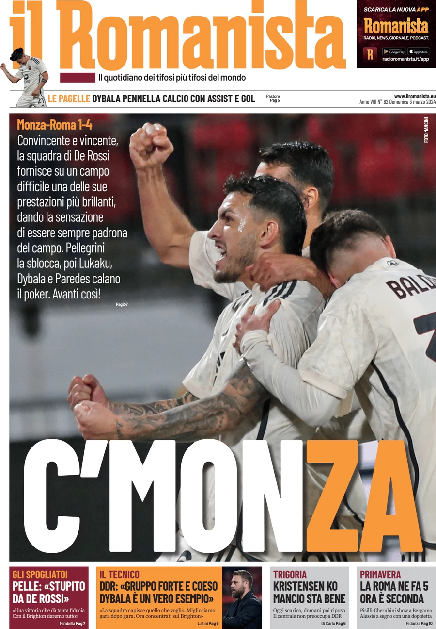 anteprima della prima pagina di il-romanista del 02/03/2024