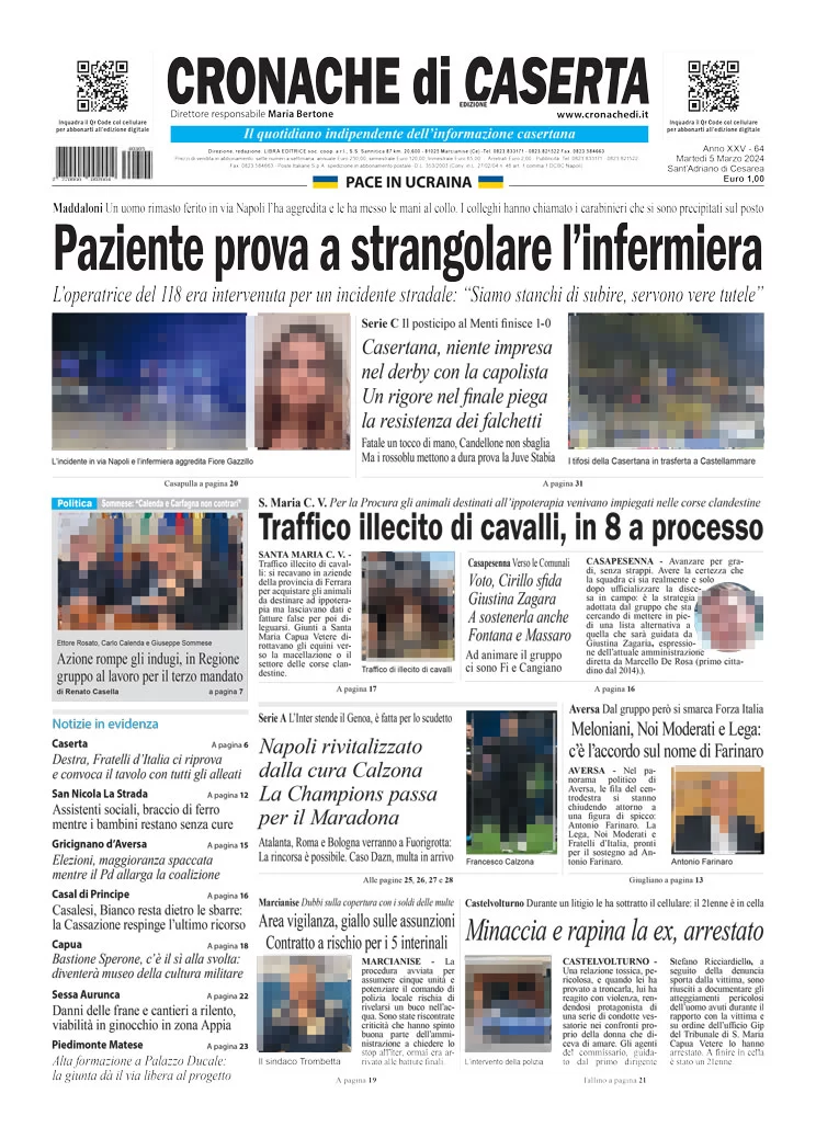 anteprima della prima pagina di cronache-di-caserta del 05/03/2024