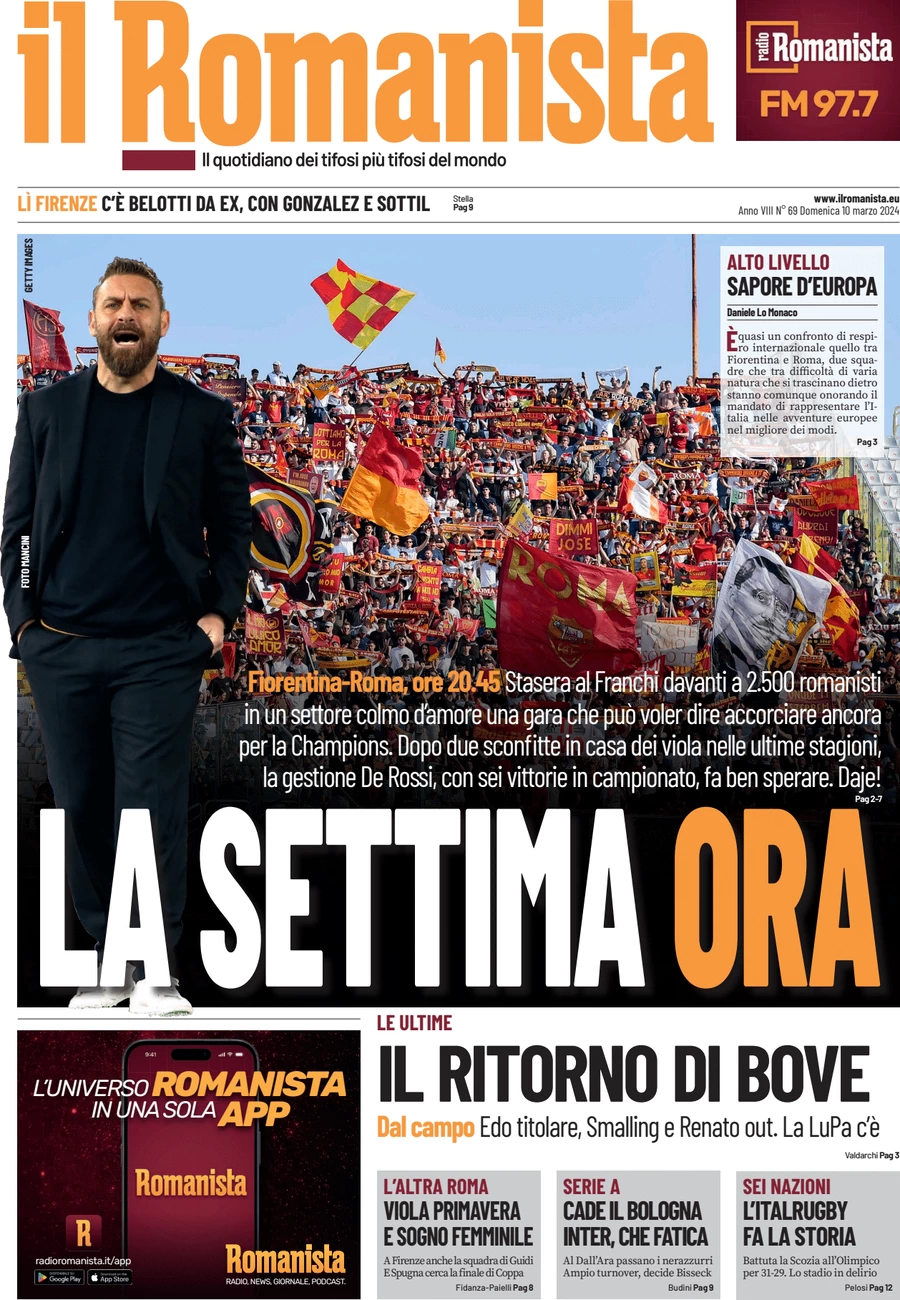 anteprima della prima pagina di il-romanista del 10/03/2024