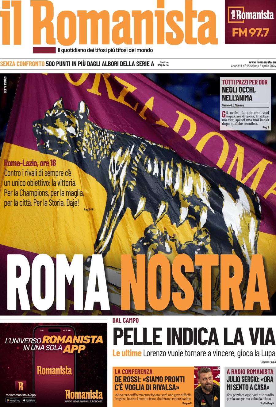anteprima della prima pagina di il-romanista del 06/04/2024