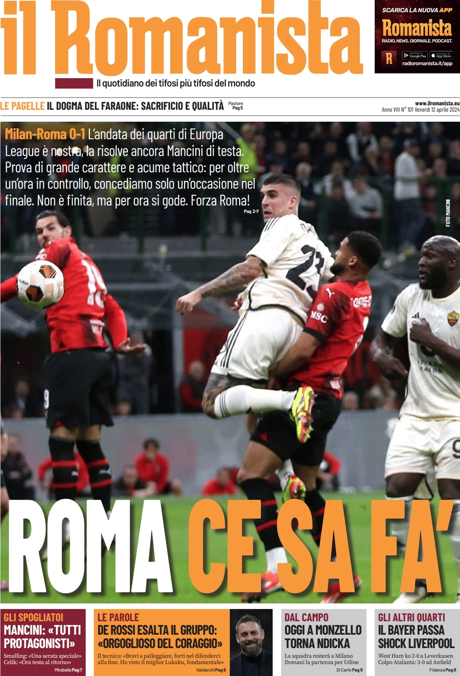 anteprima della prima pagina di il-romanista del 12/04/2024