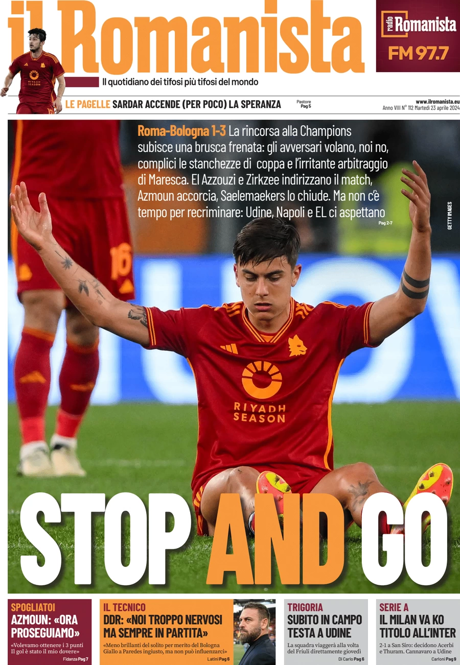 anteprima della prima pagina di il-romanista del 23/04/2024