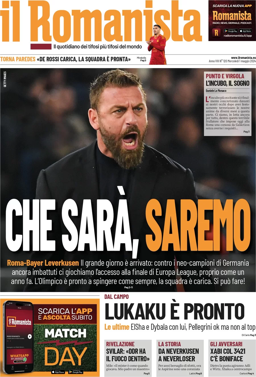 anteprima della prima pagina di il-romanista del 01/05/2024