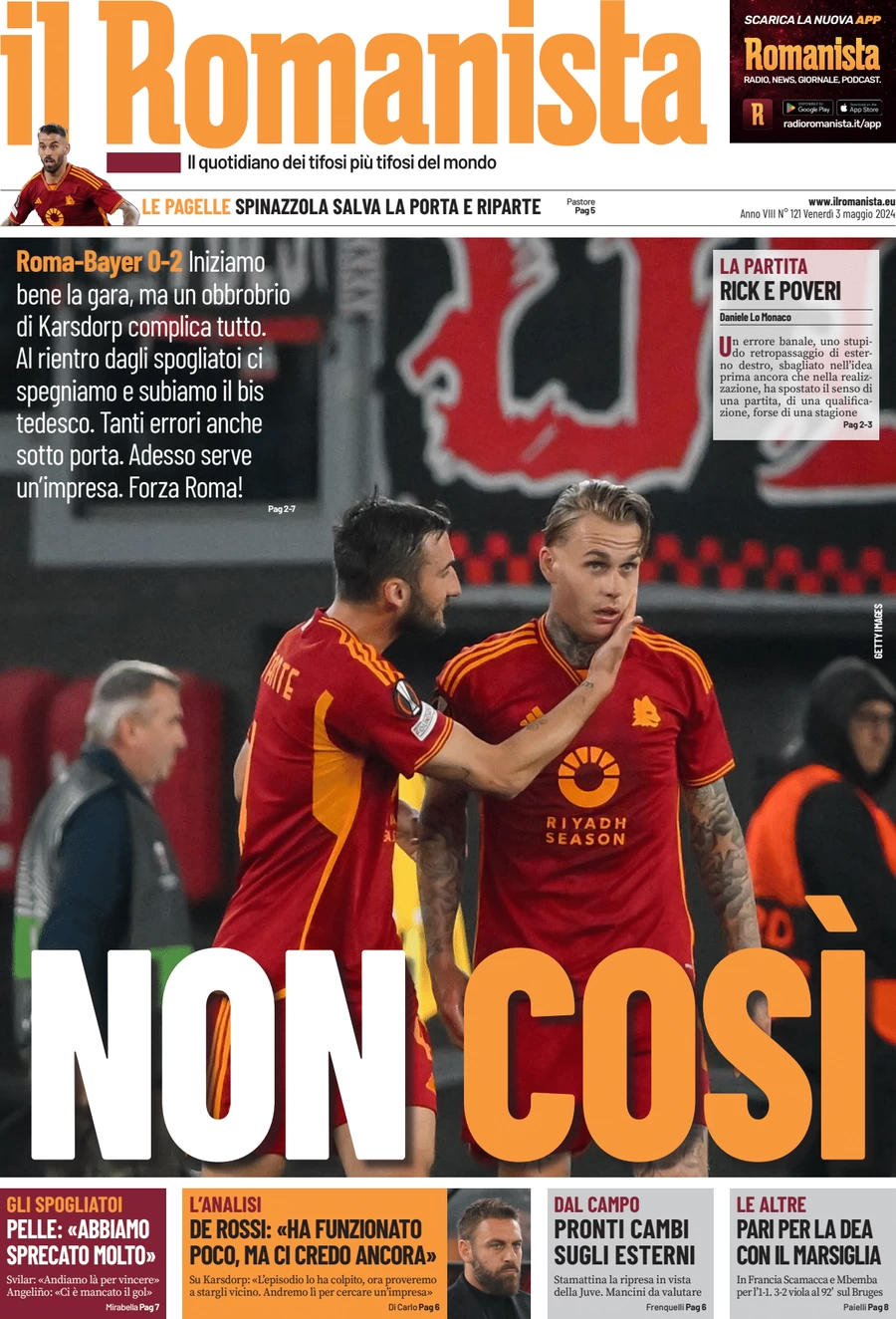 anteprima della prima pagina di il-romanista del 03/05/2024