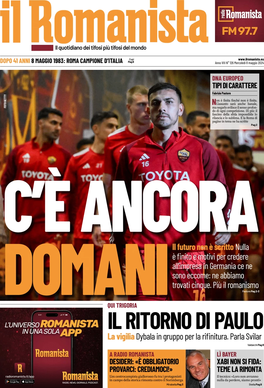 anteprima della prima pagina di il-romanista del 07/05/2024