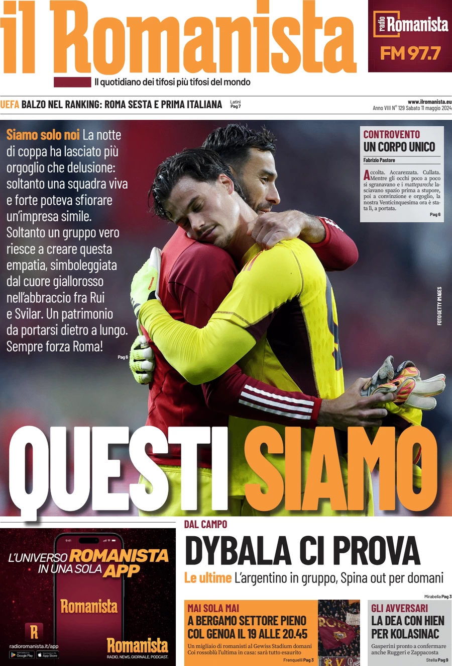 anteprima della prima pagina di il-romanista del 11/05/2024