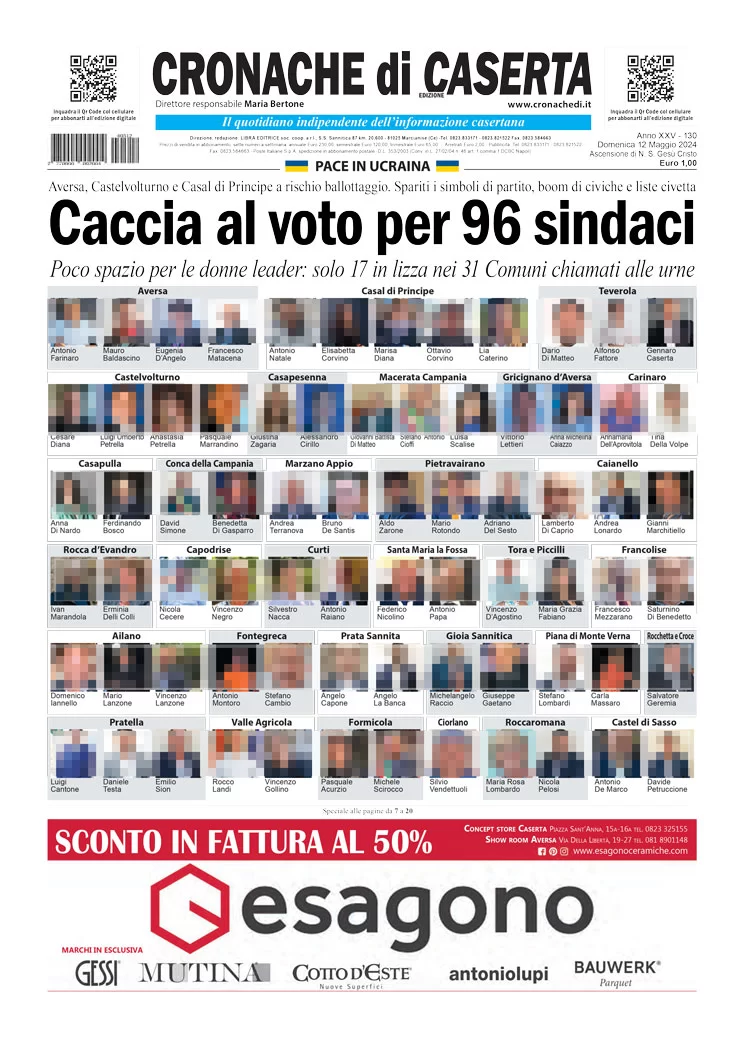 anteprima della prima pagina di cronache-di-caserta del 12/05/2024
