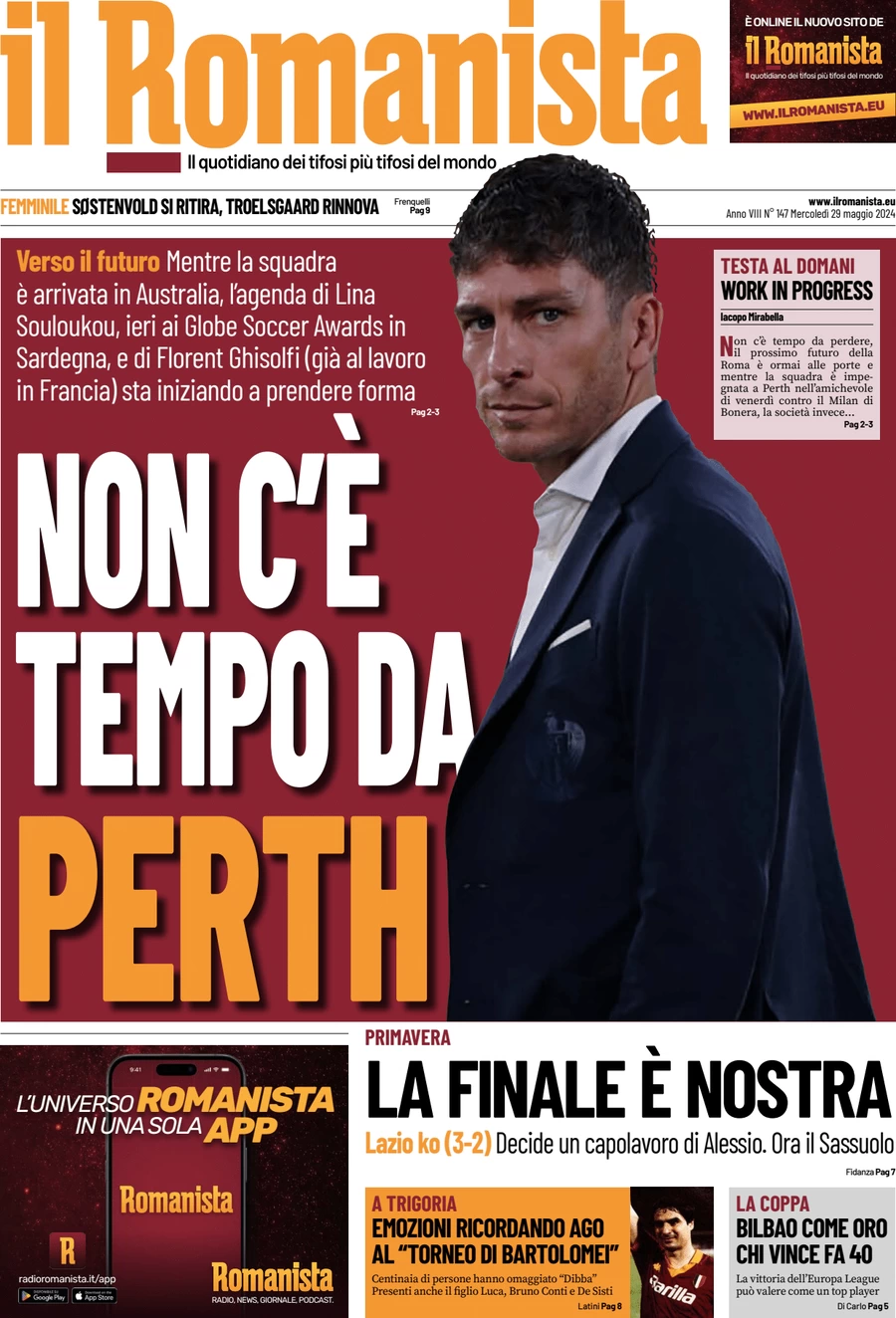 anteprima della prima pagina di il-romanista del 28/05/2024