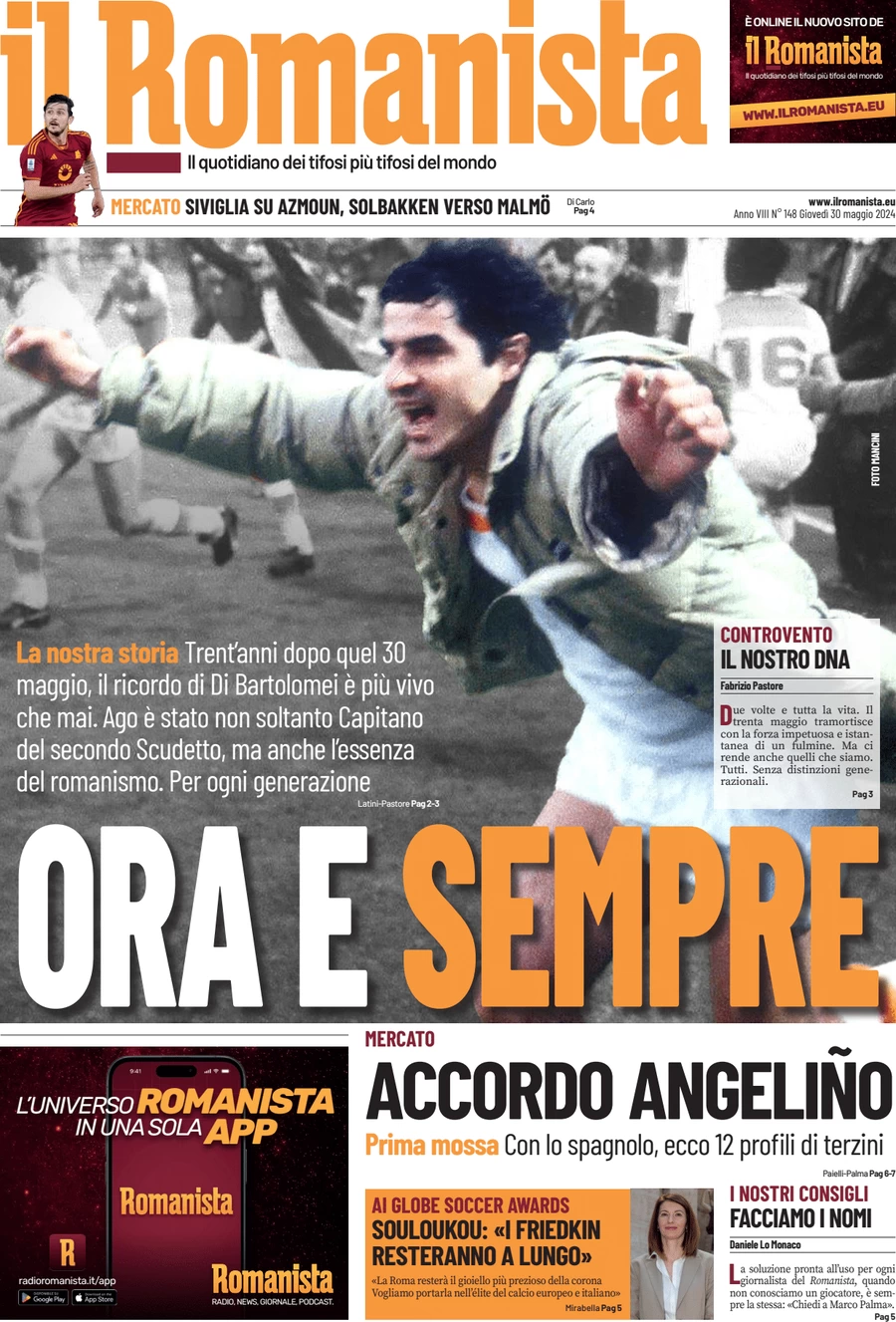 anteprima della prima pagina di il-romanista del 30/05/2024