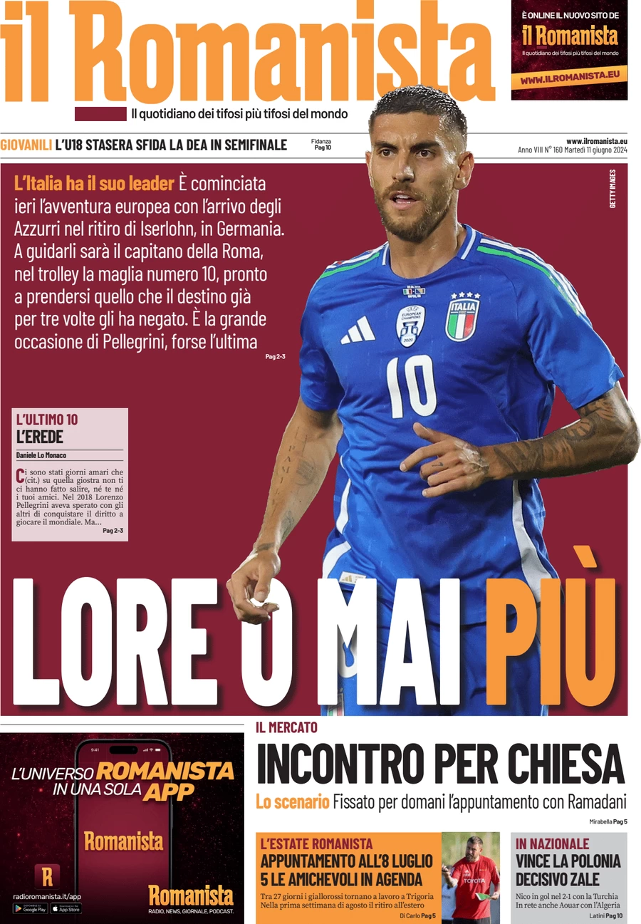 anteprima della prima pagina di il-romanista del 11/06/2024