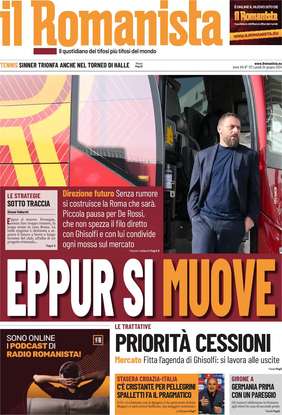 anteprima della prima pagina di il-romanista del 24/06/2024