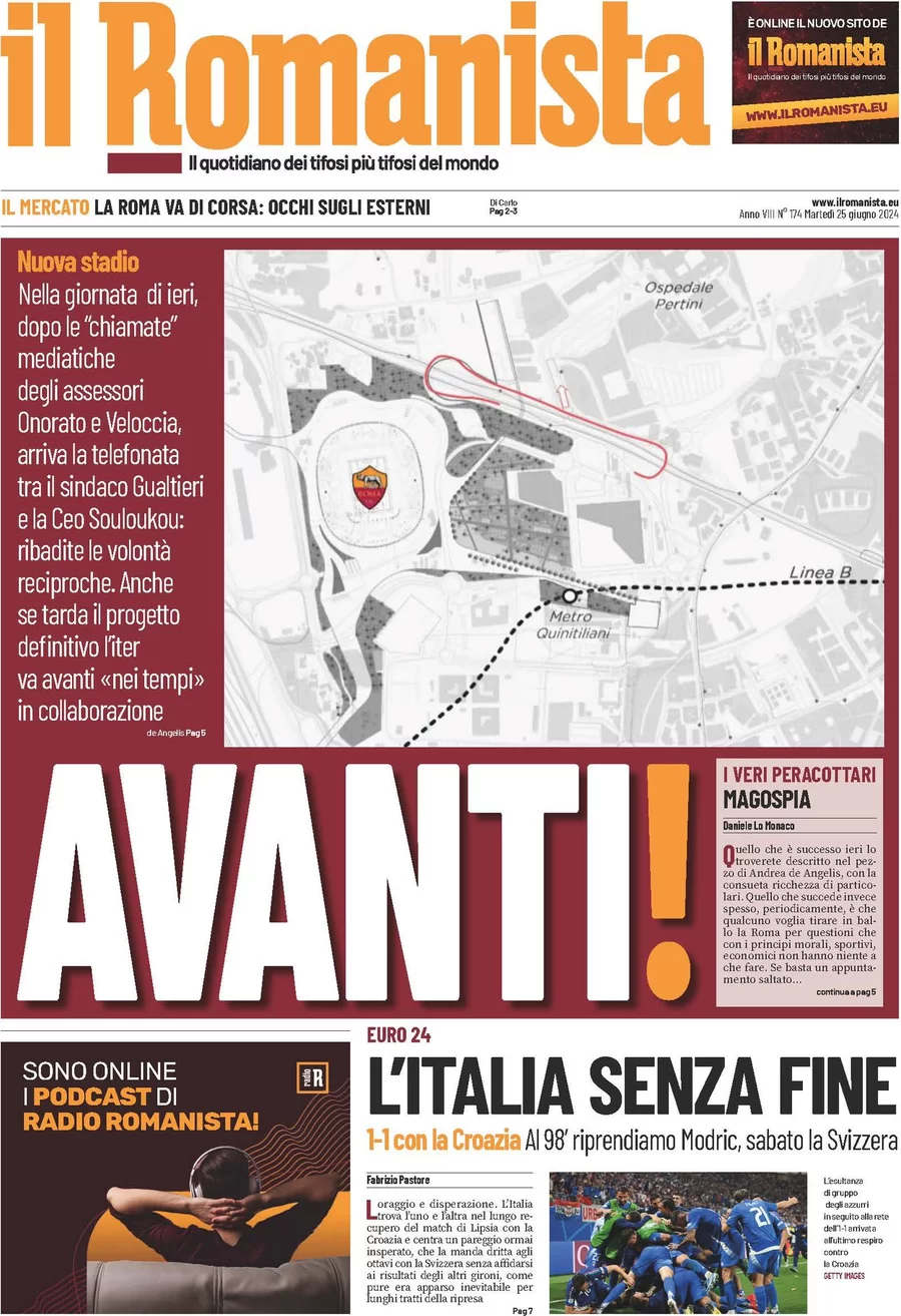 anteprima della prima pagina di il-romanista del 25/06/2024