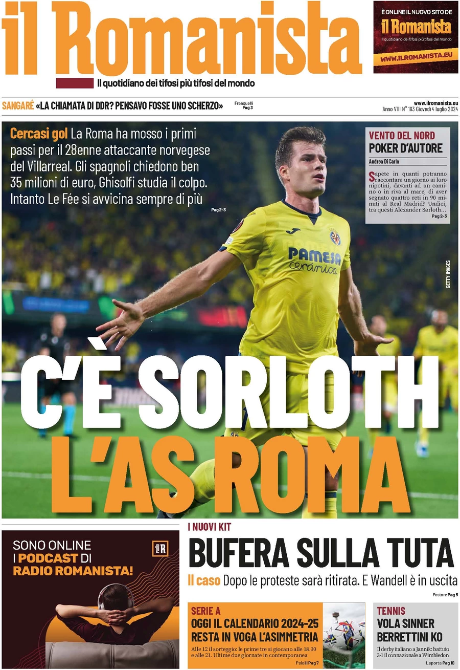anteprima della prima pagina di il-romanista del 04/07/2024