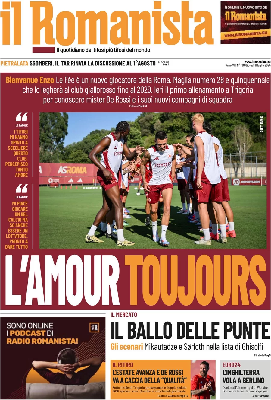 anteprima della prima pagina di il-romanista del 11/07/2024