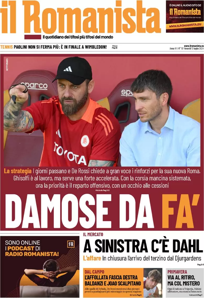 anteprima della prima pagina di il-romanista del 12/07/2024