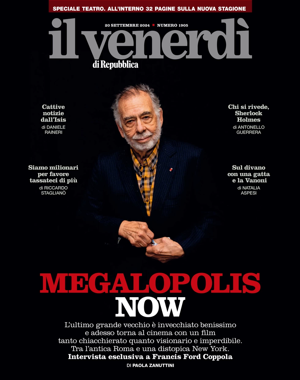 anteprima della prima pagina di il-venerd-di-repubblica del 20/09/2024