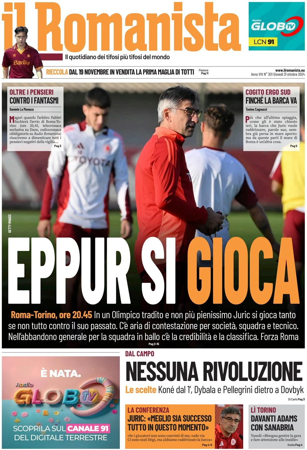 anteprima della prima pagina di il-romanista del 30/10/2024