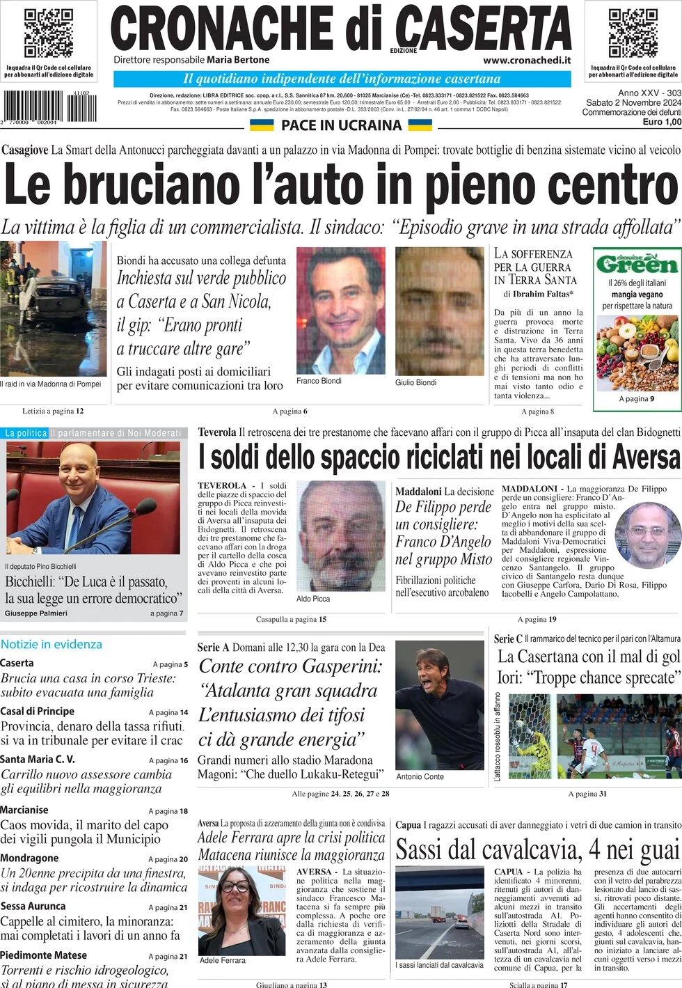 anteprima della prima pagina di cronache-di-caserta del 02/11/2024